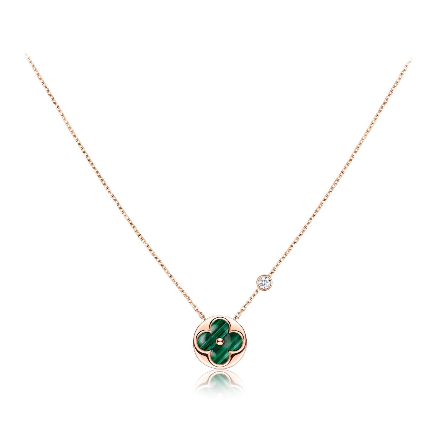 [Star Jewelry]SUN PEDANT PINK GOLD 1 DIAMOND NECKLACE