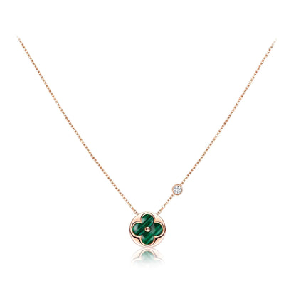 [Star Jewelry]SUN PEDANT PINK GOLD 1 DIAMOND NECKLACE