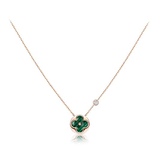 [Star Jewelry]SUN PEDANT PINK GOLD 1 DIAMOND NECKLACE