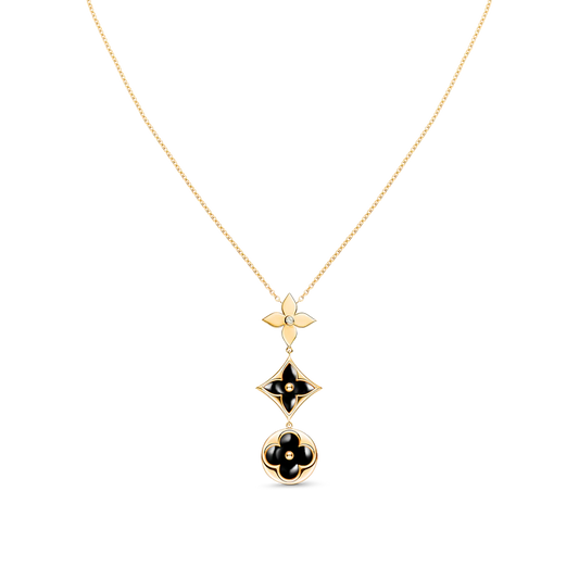[Star Jewelry]STAR AND SUN ONYX PINK GOLD NECKLACE
