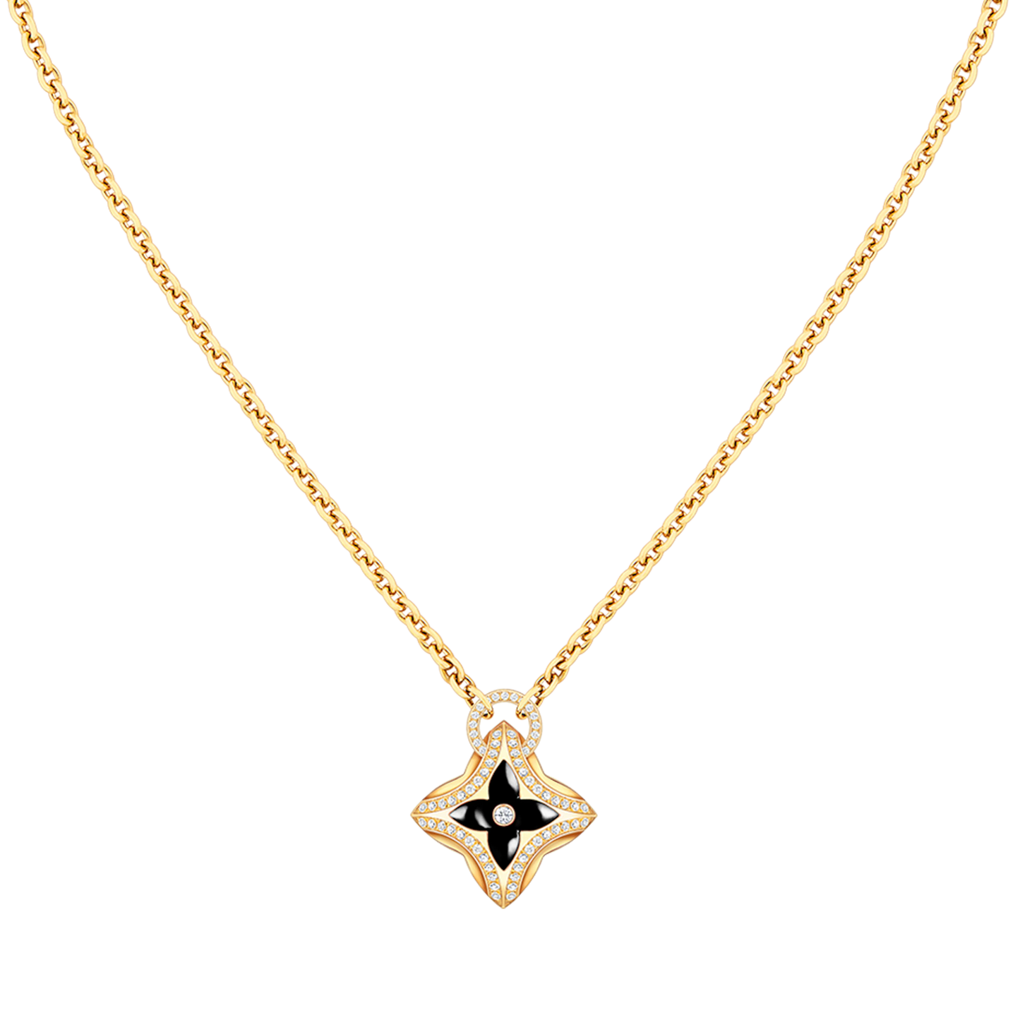[Star Jewelry]STAR PEDANT PINK GOLD DIAMOND NECKLACE