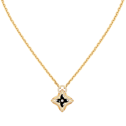 [Star Jewelry]STAR PEDANT PINK GOLD DIAMOND NECKLACE