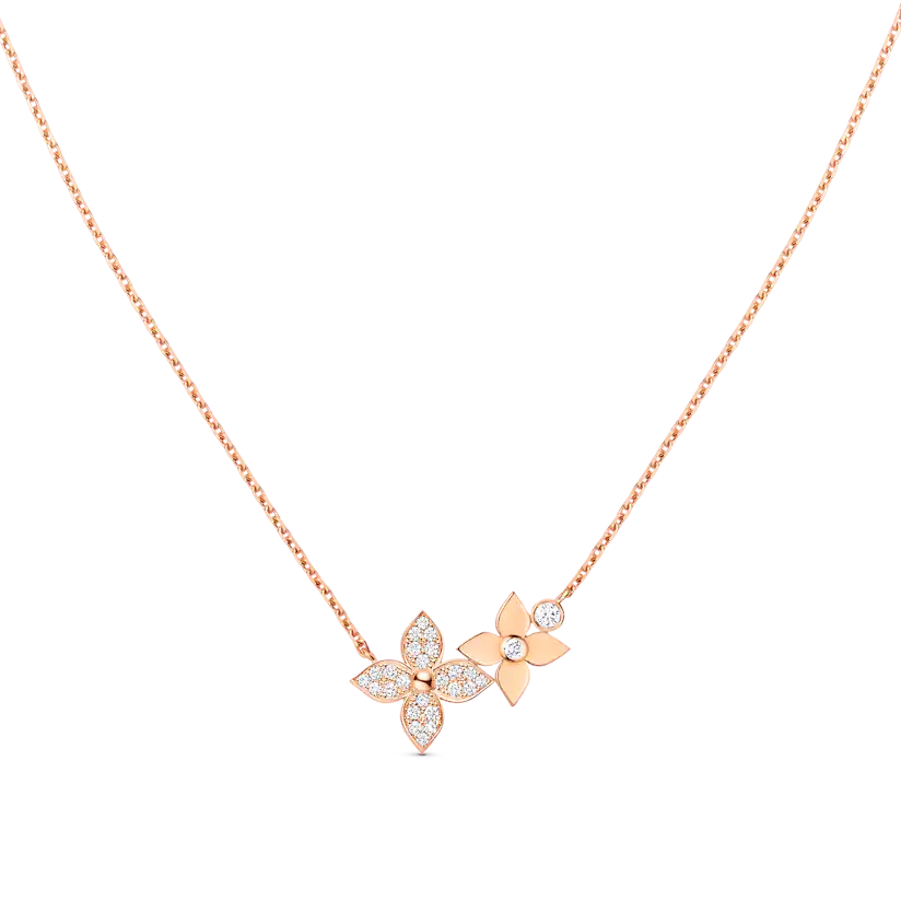 [Star Jewelry]STAR BLOSSOM NECKLACE PINK GOLD DIAMONDS