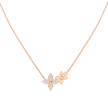[Star Jewelry]STAR BLOSSOM NECKLACE PINK GOLD DIAMONDS