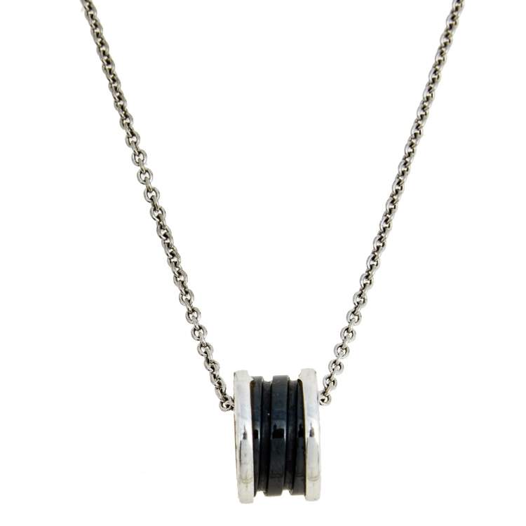 [Star Jewelry]ZERO 1 BLACK CERAMIC SILVER NECKLACE