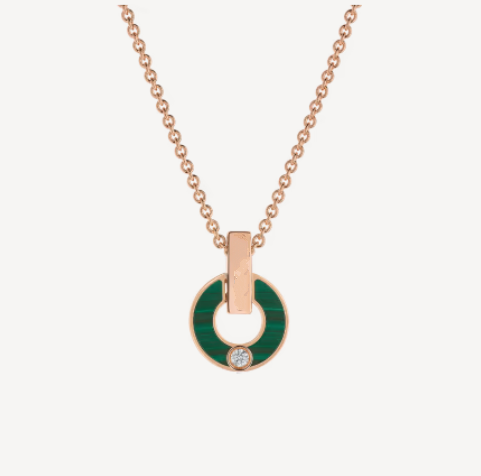 [Star Jewelry]GARI NECKLACE PINK GOLD MALACHITE