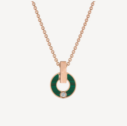 [Star Jewelry]GARI NECKLACE PINK GOLD MALACHITE