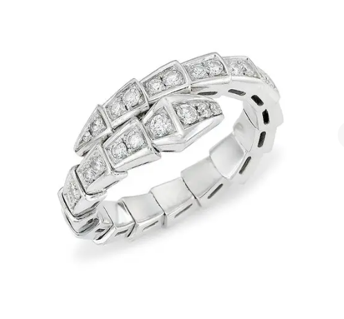 [Star Jewelry]SERPENTI RING SILVER DIAMOND PAVED 4MM