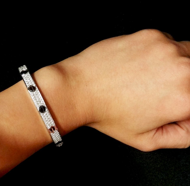 [Star Jewelry]LOVE BRACELET 6.1MM DIAMOND-PAVED CERAMIC