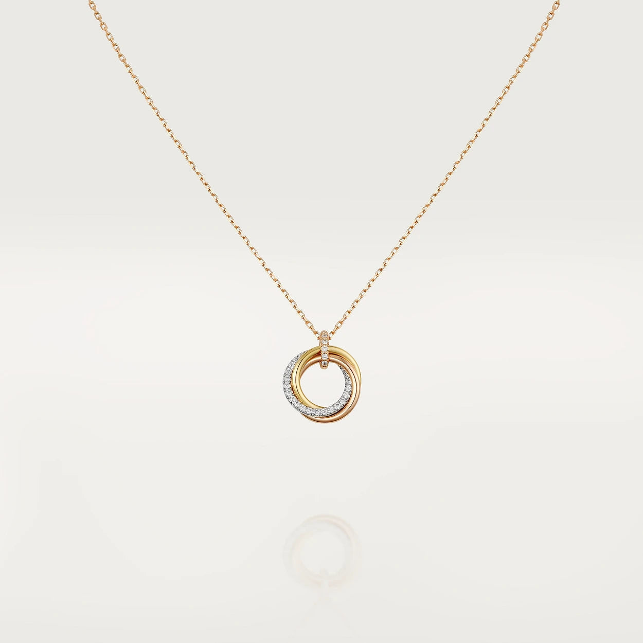 [Star Jewelry]TRINITY NECKLACE SILVER GOLD PINK GOLD DIAMONDS