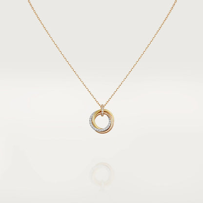[Star Jewelry]TRINITY NECKLACE SILVER GOLD PINK GOLD DIAMONDS