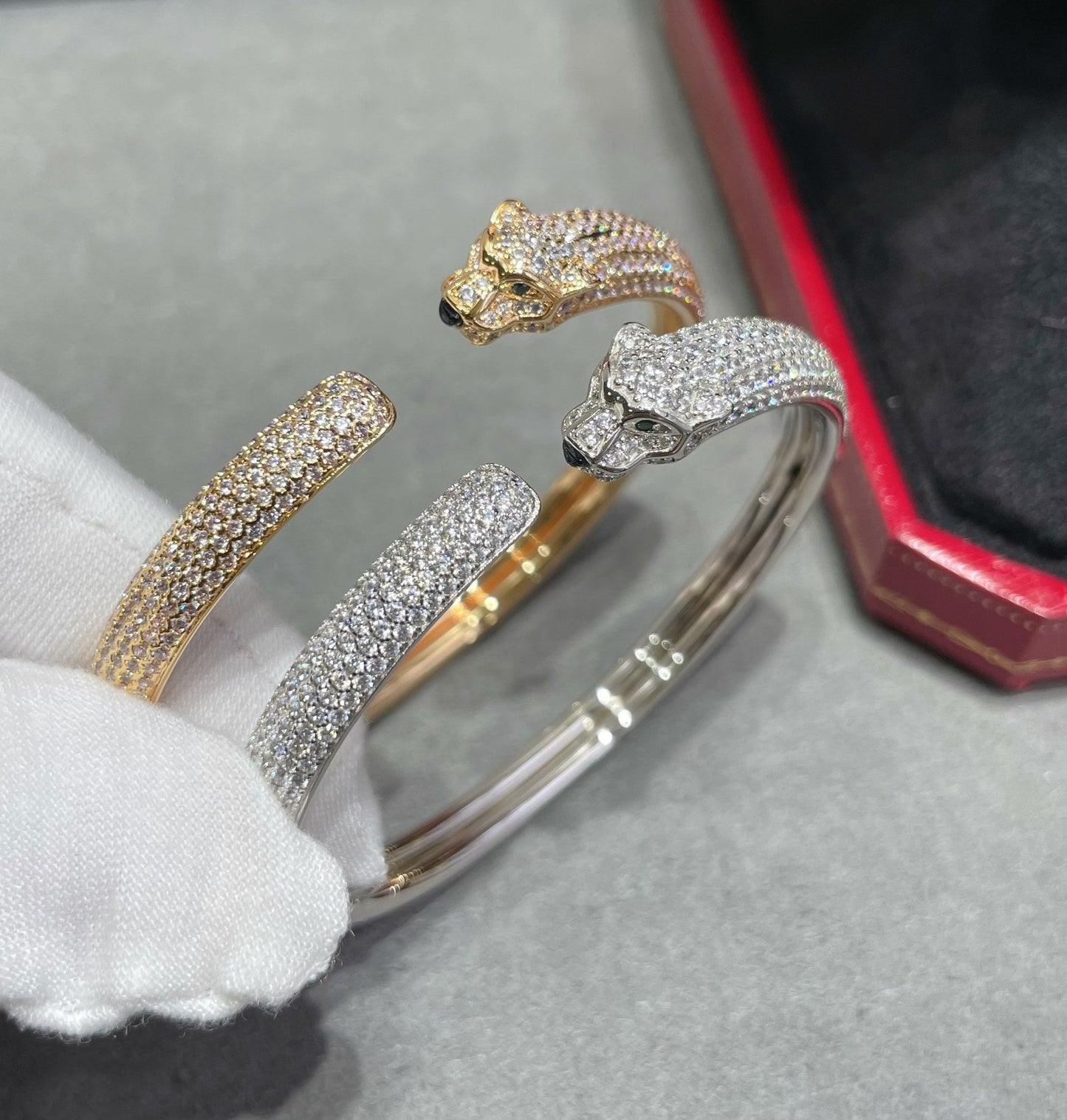 [Star Jewelry]PANTHERE FULL DIAMOND OPEN BRACELET