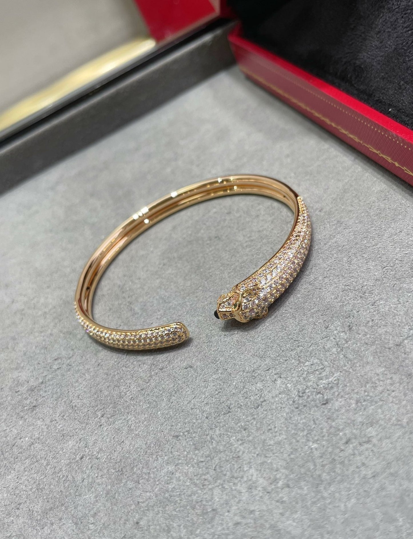[Star Jewelry]PANTHERE FULL DIAMOND OPEN BRACELET
