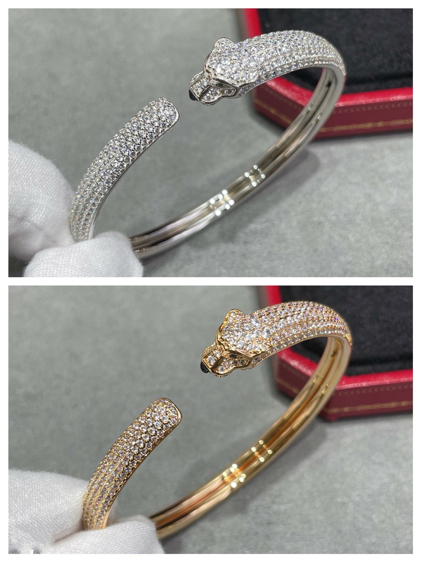 [Star Jewelry]PANTHERE FULL DIAMOND OPEN BRACELET