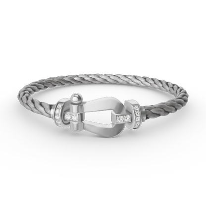 [Star Jewelry]FORCE LARGE HORSESHOE HALF DIAMOND BRACELET SILVER