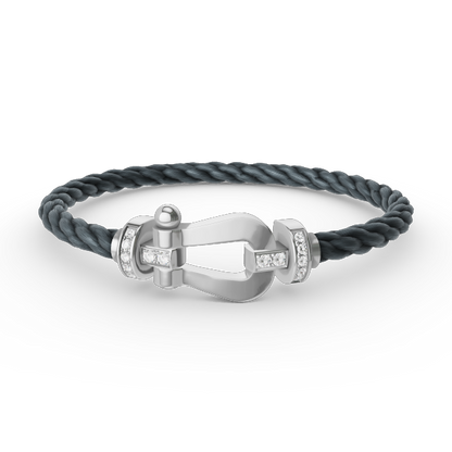 [Star Jewelry]FORCE LARGE HORSESHOE HALF DIAMOND BRACELET SILVER