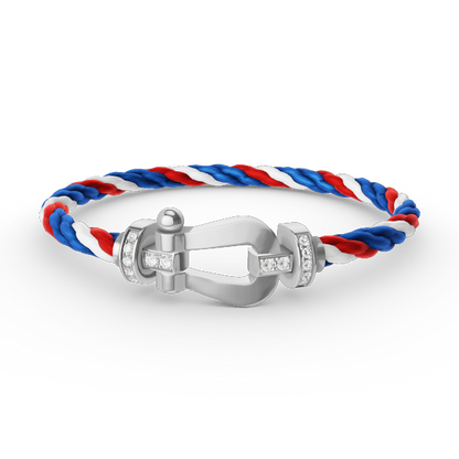 [Star Jewelry]FORCE LARGE HORSESHOE HALF DIAMOND BRACELET SILVER