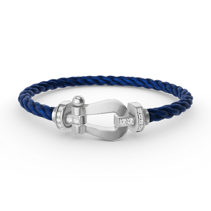 [Star Jewelry]FORCE LARGE HORSESHOE HALF DIAMOND BRACELET SILVER