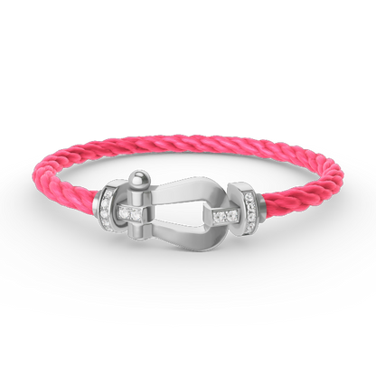 [Star Jewelry]FORCE LARGE HORSESHOE HALF DIAMOND BRACELET SILVER