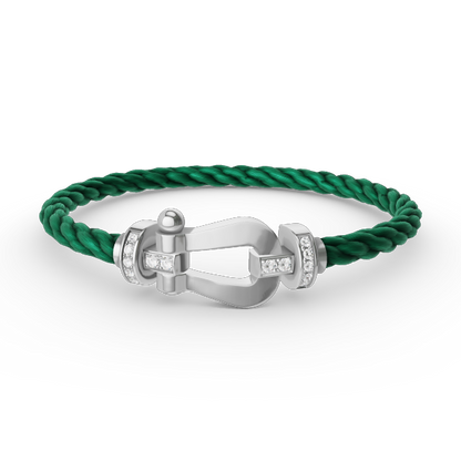 [Star Jewelry]FORCE LARGE HORSESHOE HALF DIAMOND BRACELET SILVER