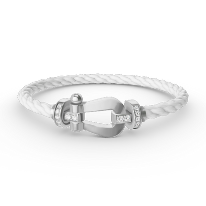 [Star Jewelry]FORCE LARGE HORSESHOE HALF DIAMOND BRACELET SILVER