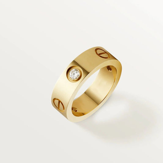 [Star Jewelry]LOVE RING 5.5MM 3 DIAMONDS PINK GOLD