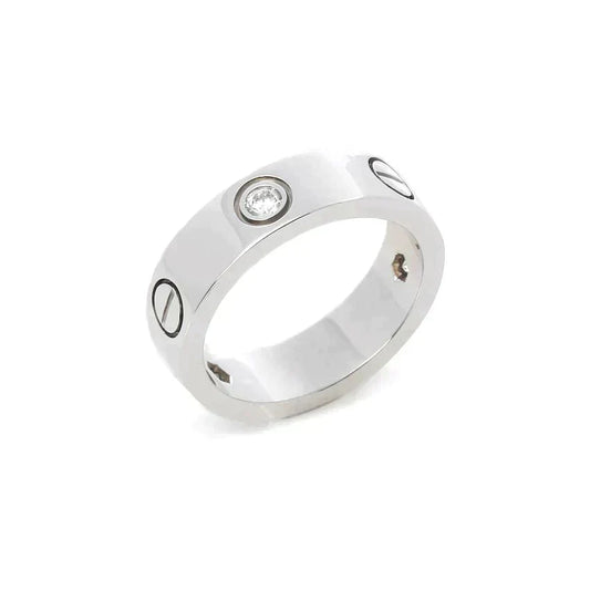 [Star Jewelry]LOVE RING 5.5MM 3 DIAMONDS SILVER